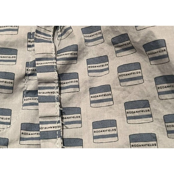 Rodan + and Fields 2 Piece Pajama Set PJ All Over Print Logo Promo Blue Large - Picture 6 of 7